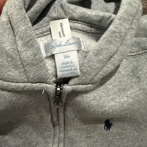 Ralph Lauren Toddler Light Gray Hoodie & Jogger Set